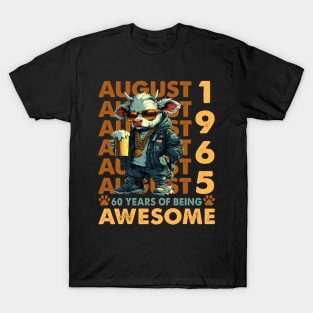 60th Birthday Cool Cow Legends August 1965 60 Years Old For Mens T-Shirt